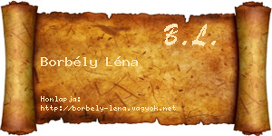 Borbély Léna névjegykártya