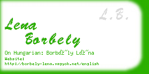 lena borbely business card